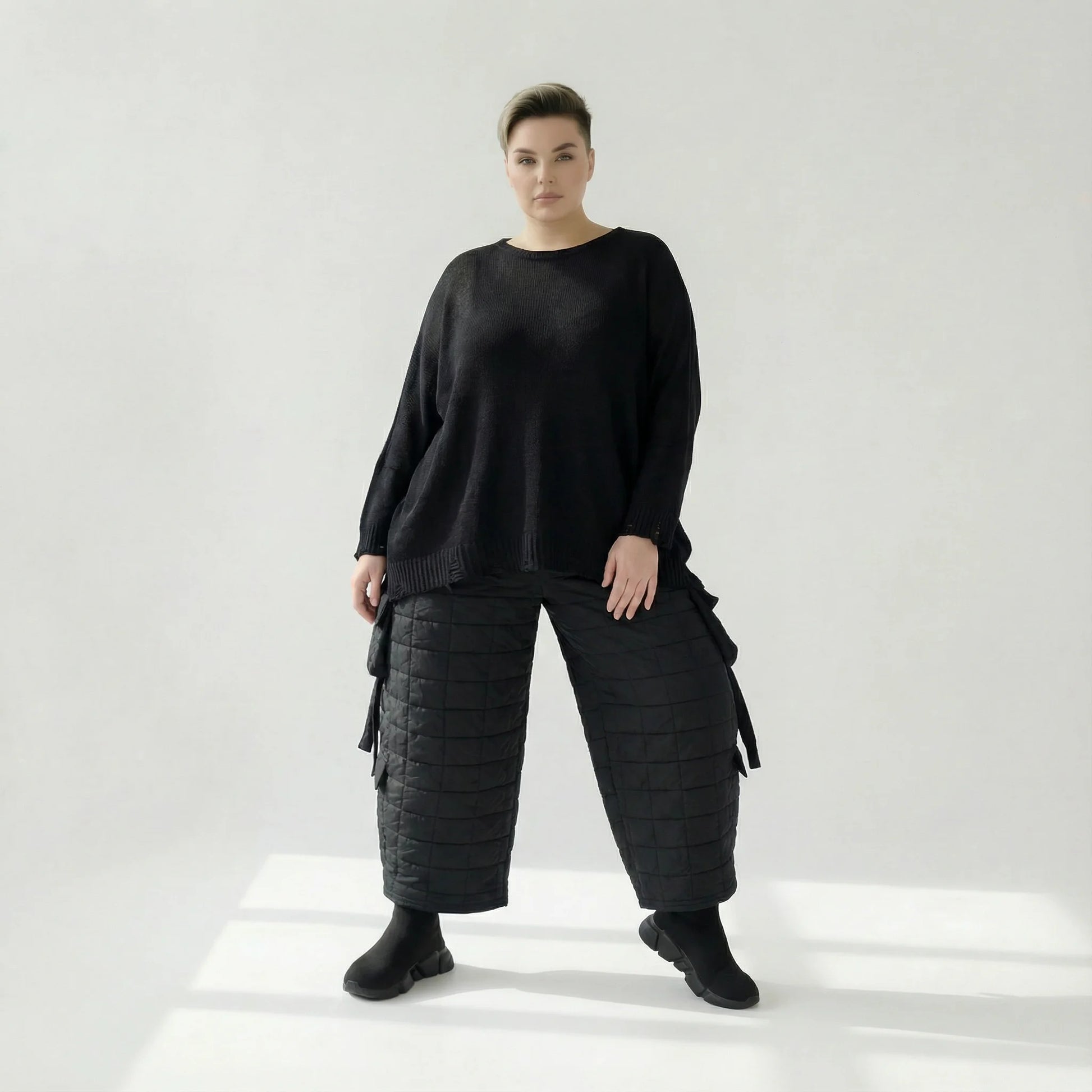  Ballonhose von AKH Fashion aus Viskose, 1561.07125, Schwarz, Kariert, Ausgefallen, Zeitlos