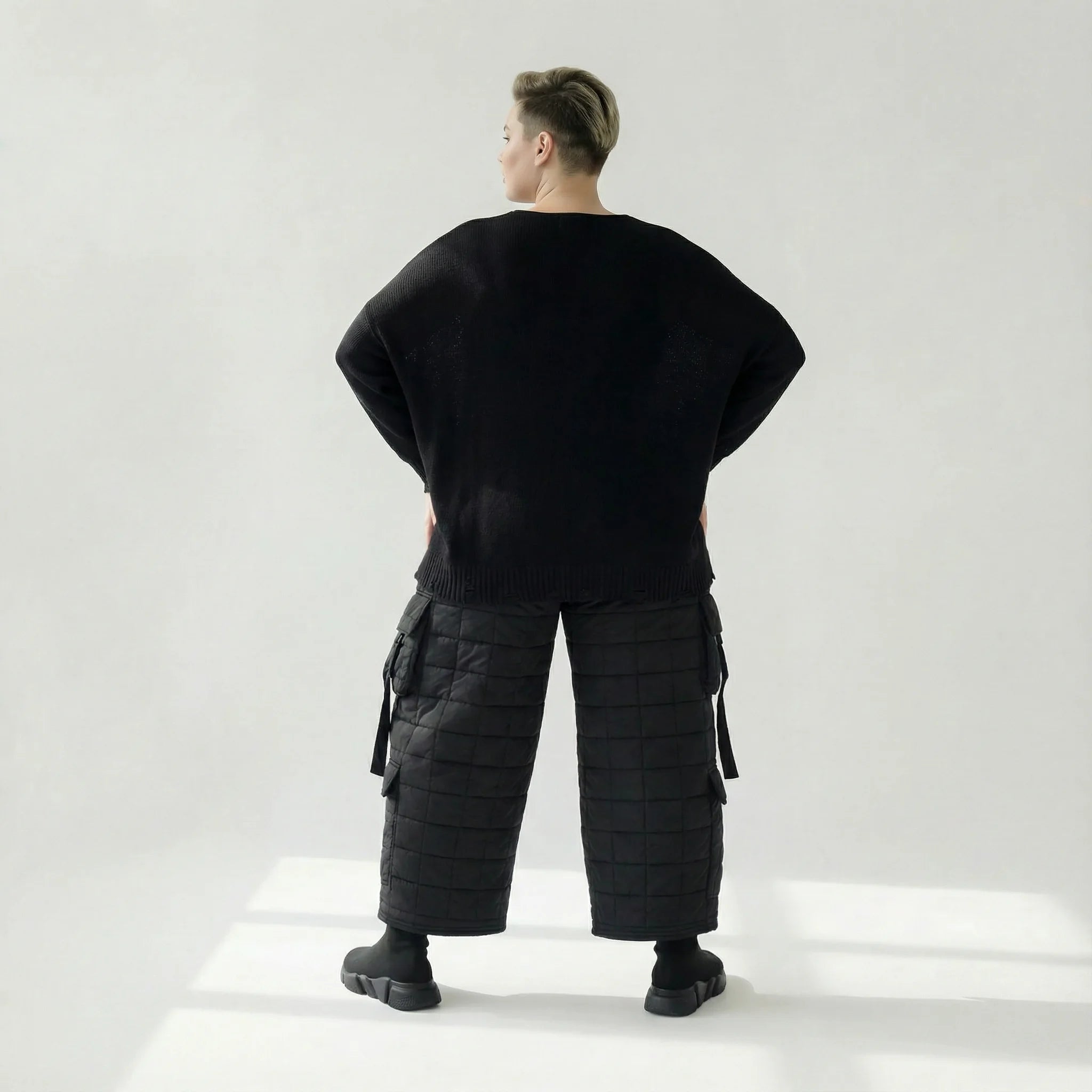  Ballonhose von AKH Fashion aus Viskose, 1561.07125, Schwarz, Kariert, Ausgefallen, Zeitlos