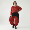  AKH Fashion Jacke in gerundeter Form, aus Materialmix, 1563.00130, Rot/Multi, Grafik
