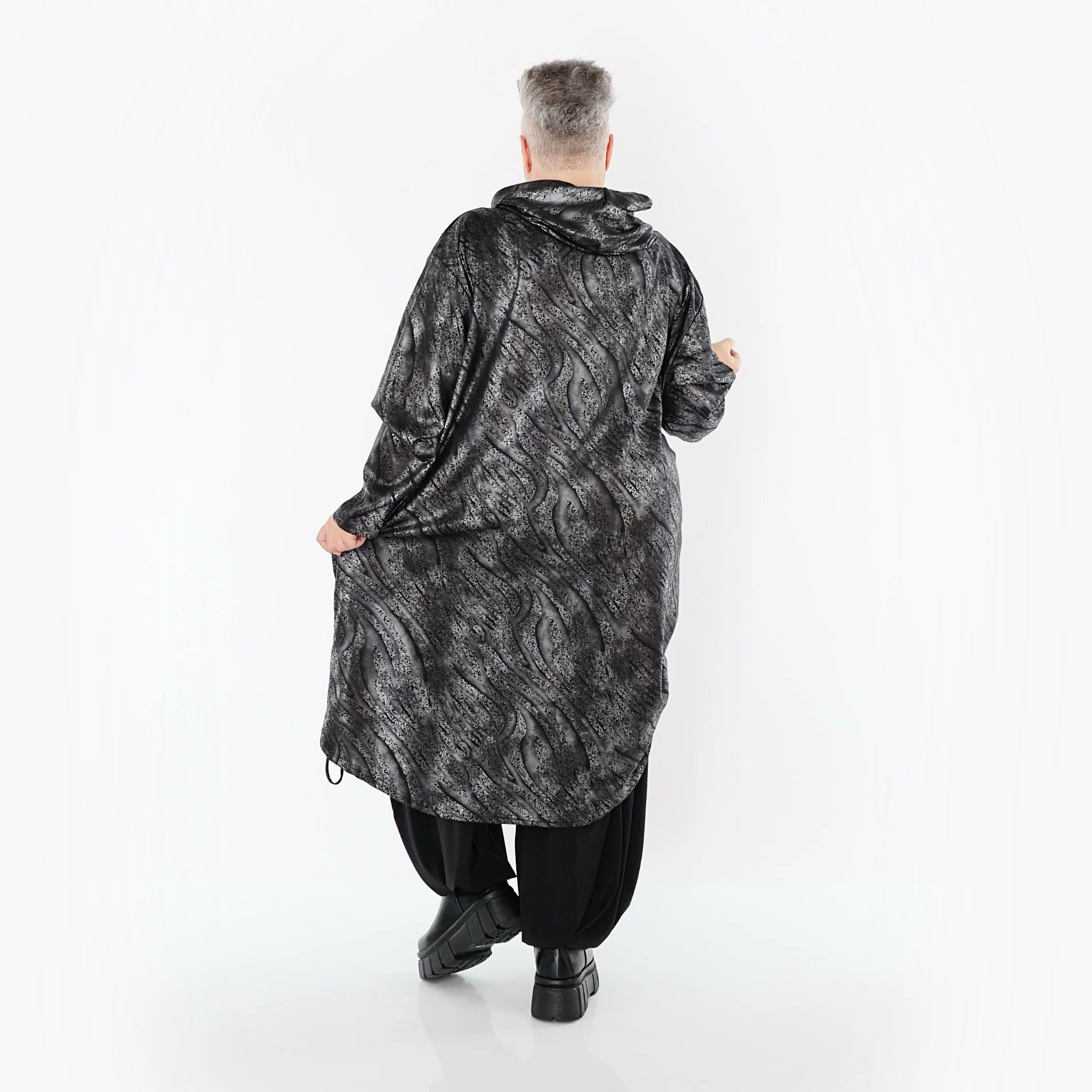  AKH Premium Jacke in gerader Form, aus Viskose, P1019.7154, Silber/Schwarz, Zebra, Schick