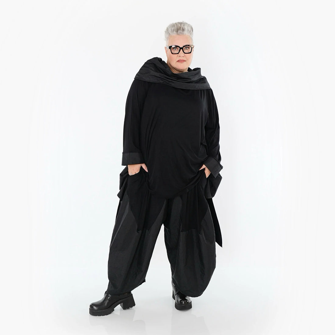  Ballonhose von AKH Premium aus Viskose, P106883, Schwarz, Ausgefallen, Zeitlos, Schick