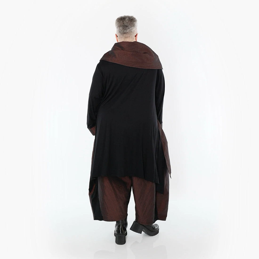  Ballonhose von AKH Premium aus Viskose, P106883, Schwarz/Braun, Ausgefallen, Zeitlos