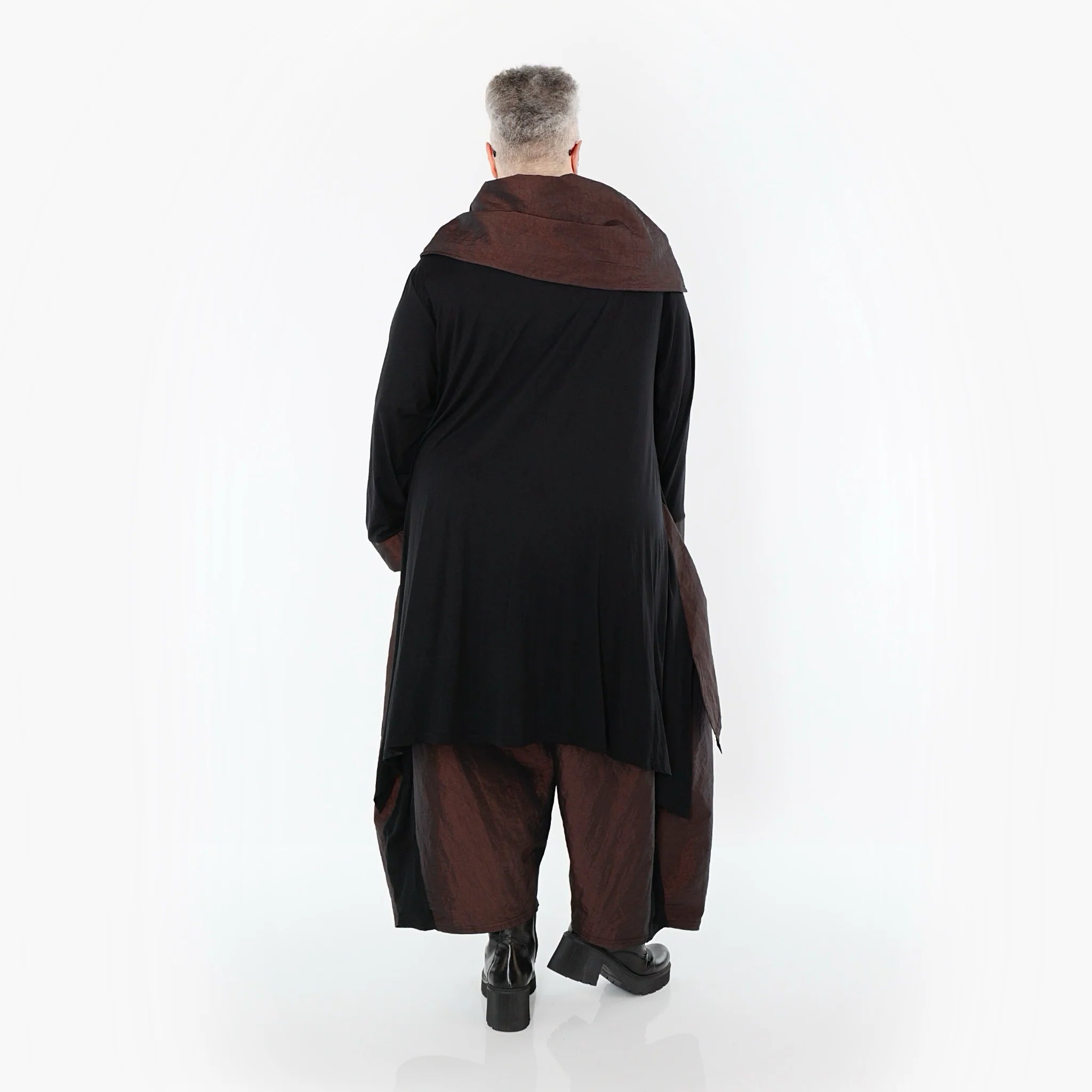  Ballonhose von AKH Premium aus Viskose, P106883, Schwarz/Braun, Ausgefallen, Zeitlos