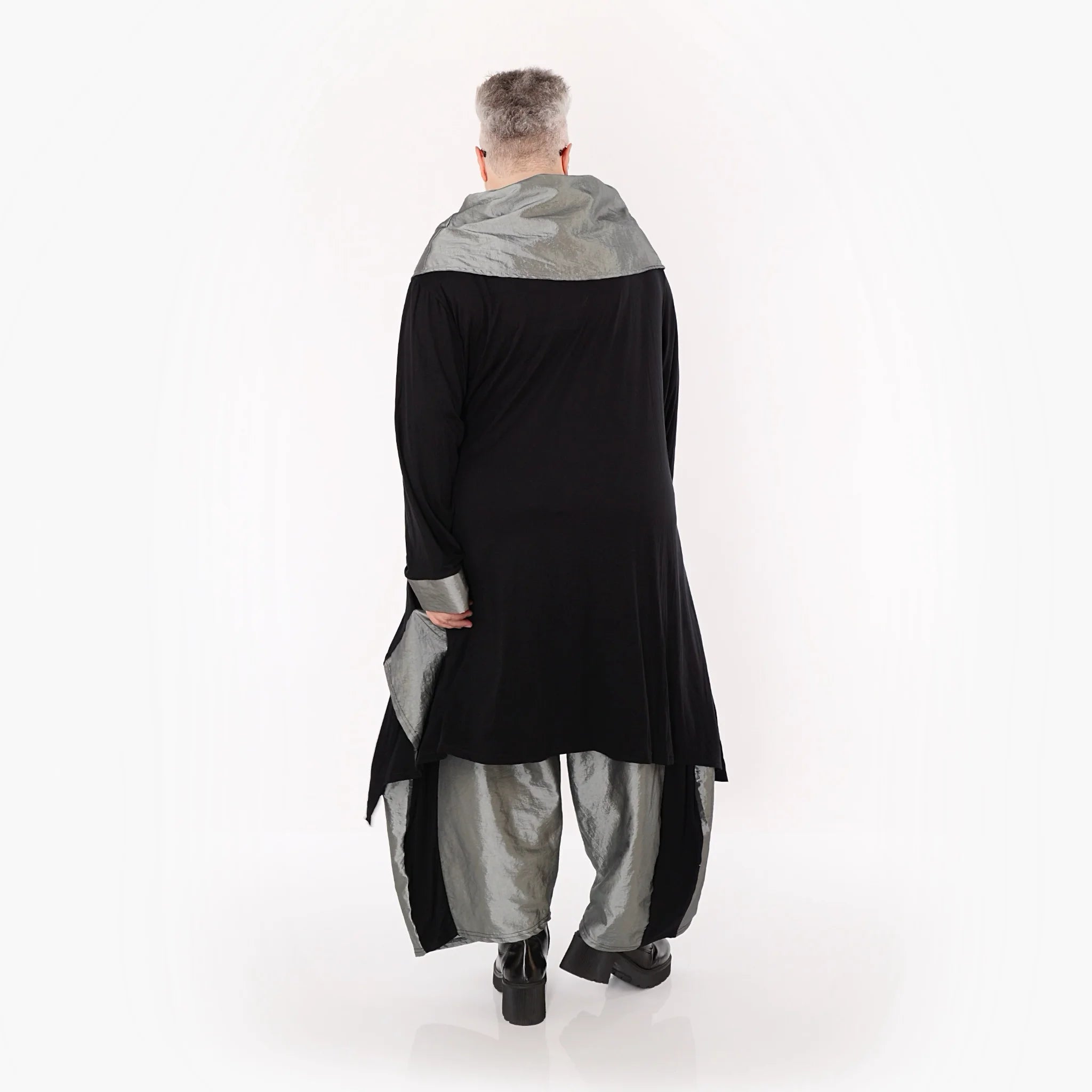 Ballonhose von AKH Premium aus Viskose, P106883, Schwarz/Grau, Ausgefallen, Zeitlos