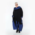 A-Form Shirt von AKH Premium aus Viskose, P102187, Schwarz/Royalblau, Ausgefallen, Zeitlos