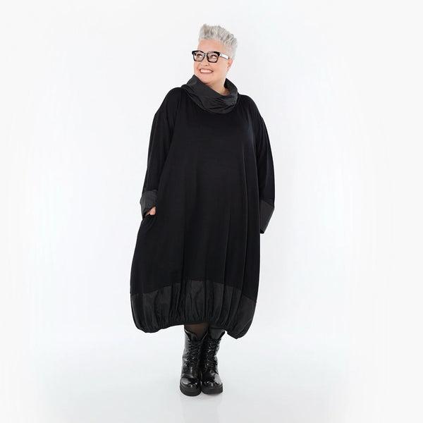 Ballonkleid von AKH Premium aus Viskose, P107156, Schwarz, Ausgefallen, Zeitlos, Schick