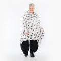  A-Form Bluse von AKH Premium aus Viskose, P1026.6917, Weiß/Grau, Punkte, Ausgefallen
