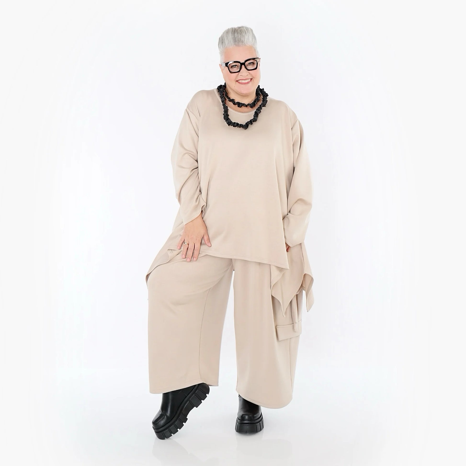  Ballonhose von AKH Fashion aus Viskose, 1566.07125, Beige, Ausgefallen, Zeitlos, Schick