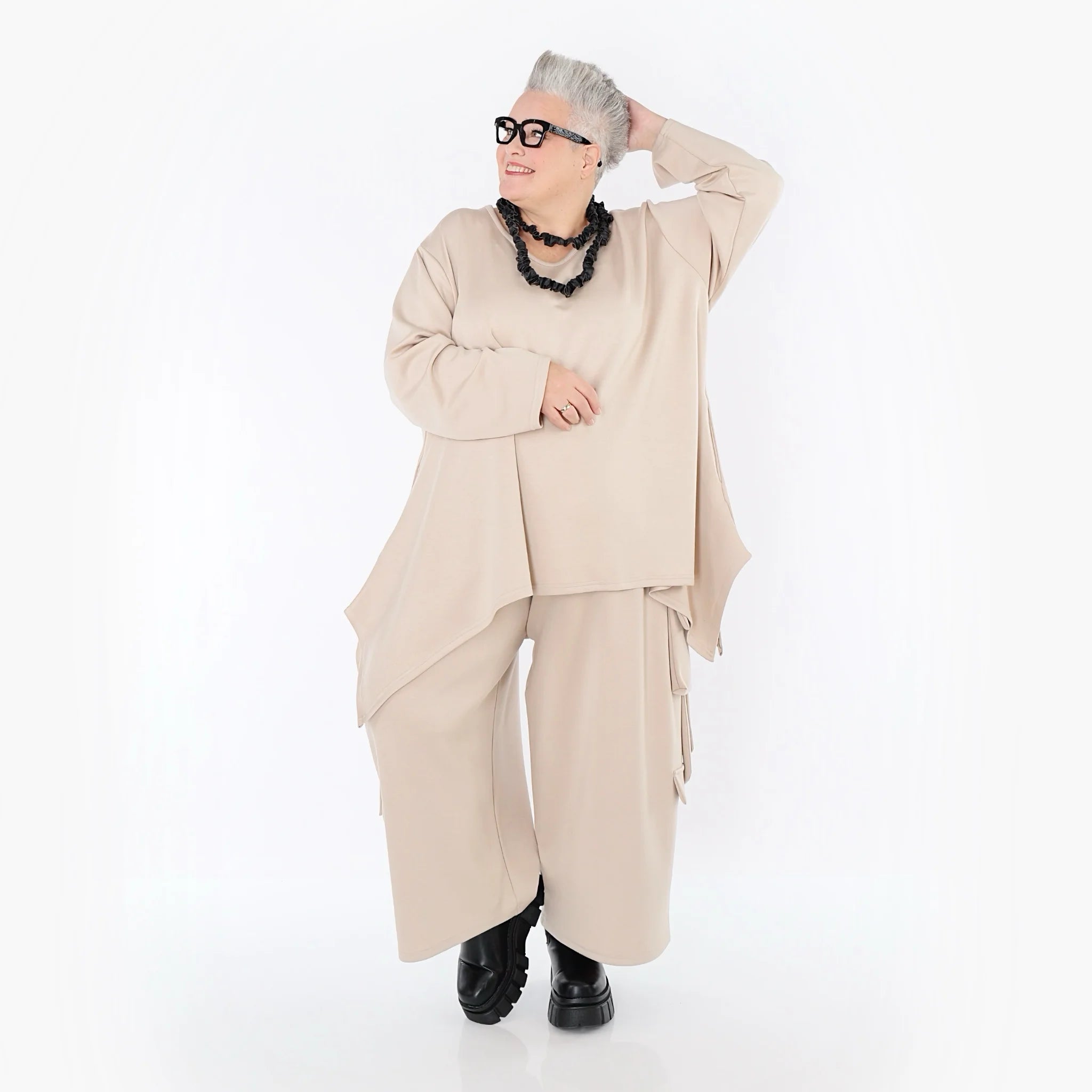  Ballonhose von AKH Fashion aus Viskose, 1566.07125, Beige, Ausgefallen, Zeitlos, Schick