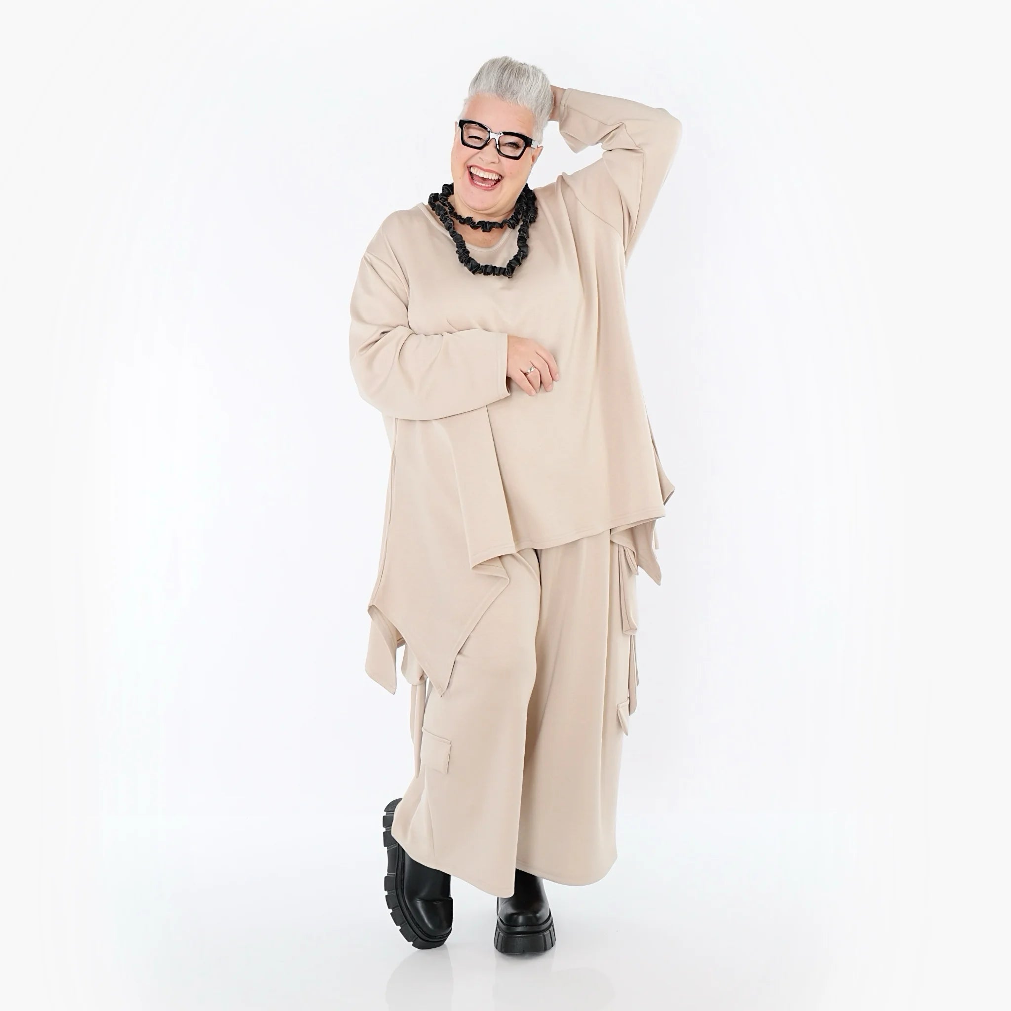  Ballonhose von AKH Fashion aus Viskose, 1566.07125, Beige, Ausgefallen, Zeitlos, Schick