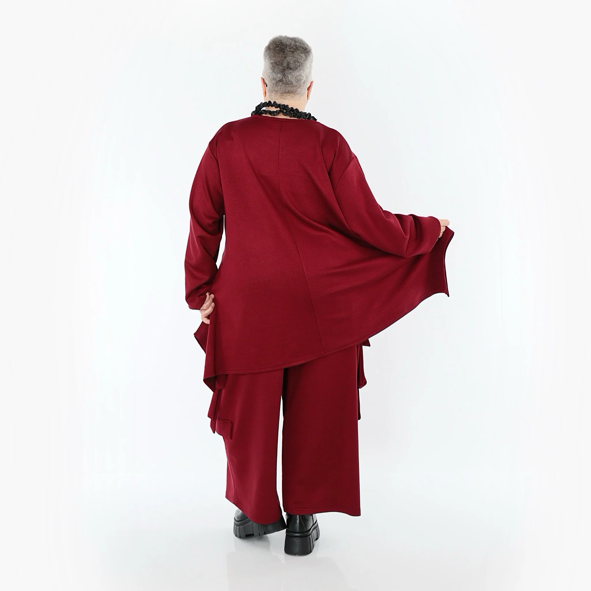  A-Form Bigshirt von AKH Fashion aus Viskose, 1566.06809, Weinrot, Ausgefallen, Zeitlos