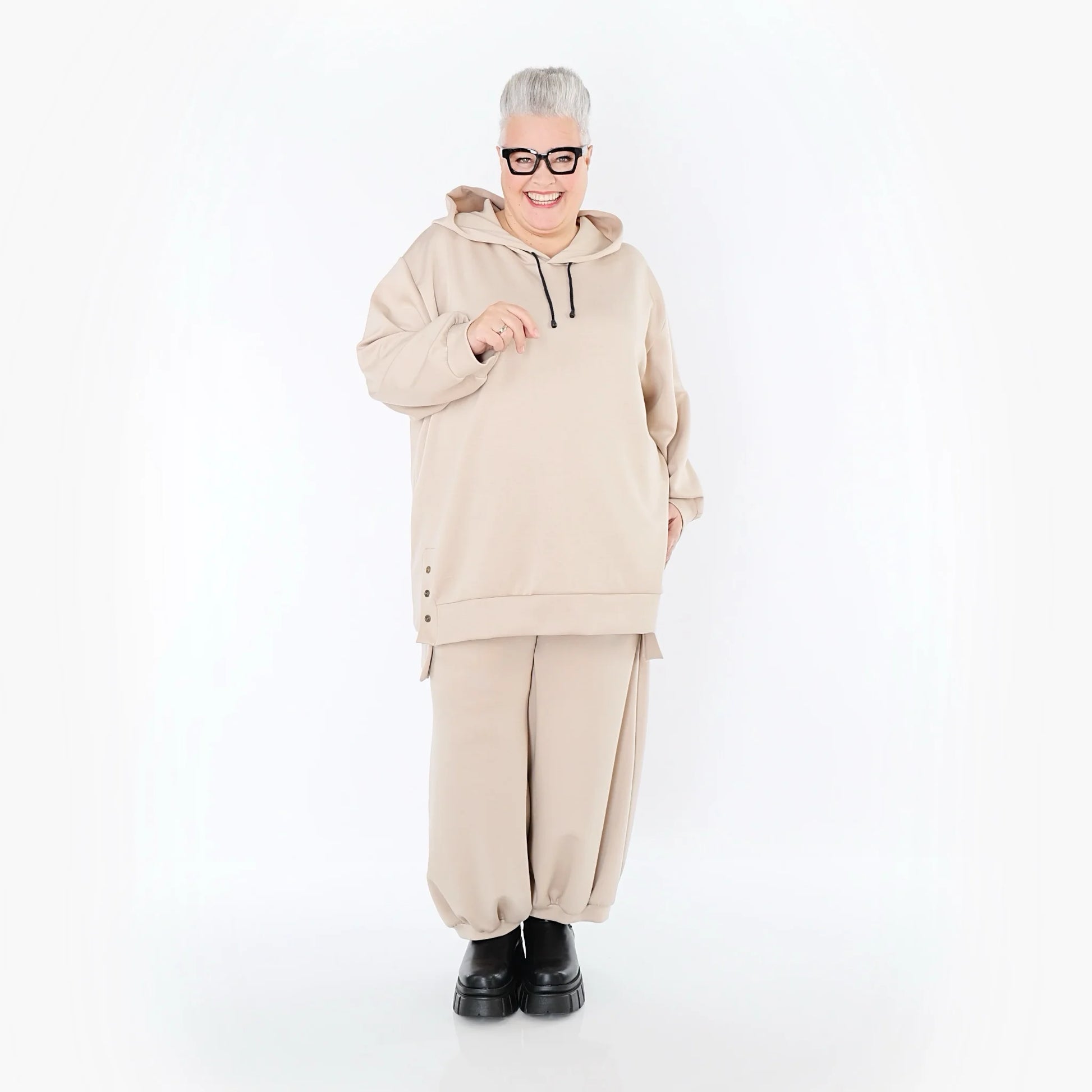  Ballonhose von AKH Fashion aus Viskose, 1566.08067, Beige, Ausgefallen, Zeitlos, Schick