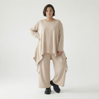 A-Form Bigshirt von AKH Fashion aus Viskose, 1566.06809, Beige, Ausgefallen, Zeitlos, Schick