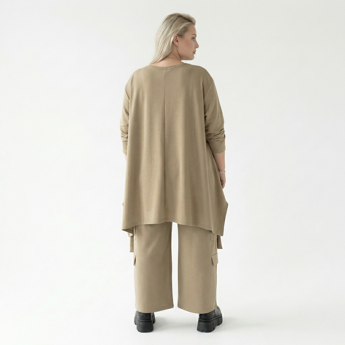  A-Form Bigshirt von AKH Fashion aus Viskose, 1566.06809, Camel, Ausgefallen, Zeitlos, Schick