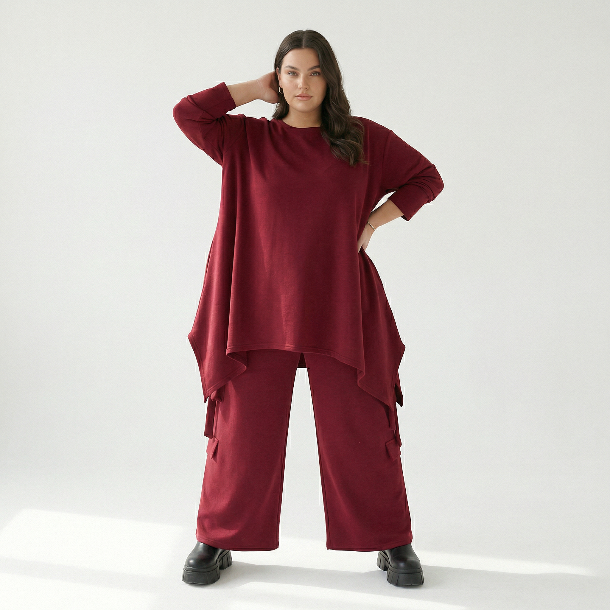  Ballonhose von AKH Fashion aus Viskose, 1566.07125, Weinrot, Ausgefallen, Zeitlos, Schick