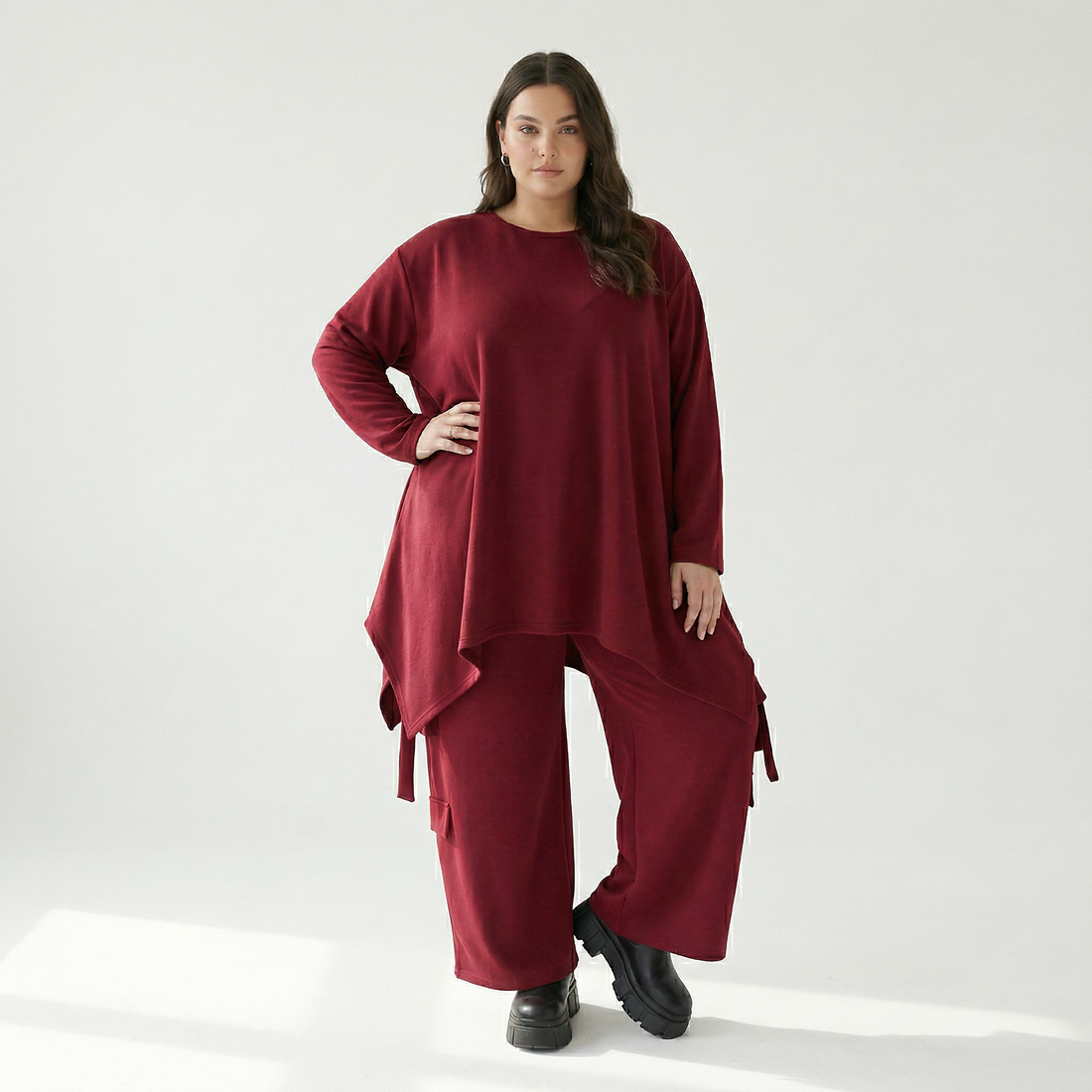  Ballonhose von AKH Fashion aus Viskose, 1566.07125, Weinrot, Ausgefallen, Zeitlos, Schick