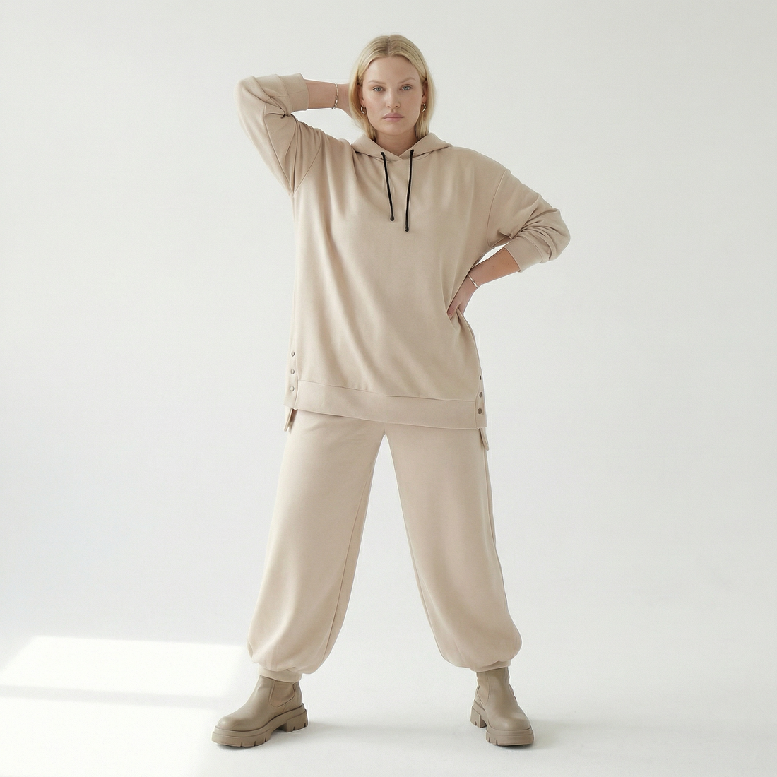  Ballonhose von AKH Fashion aus Viskose, 1566.08067, Beige, Ausgefallen, Zeitlos, Schick