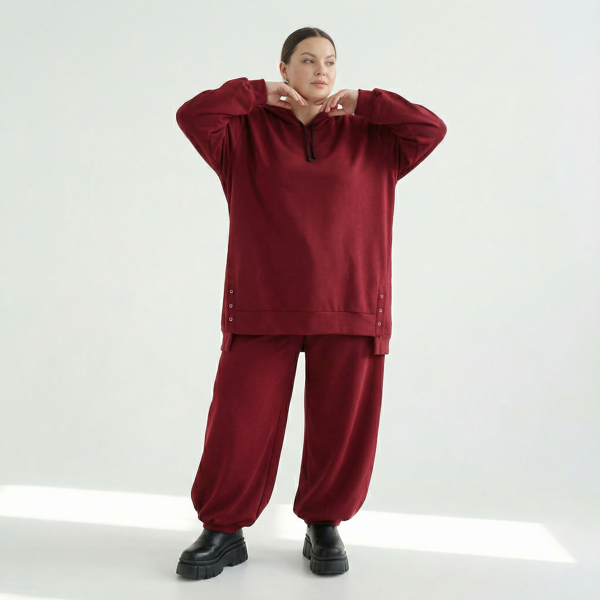  Ballonhose von AKH Fashion aus Viskose, 1566.08067, Weinrot, Ausgefallen, Zeitlos, Schick