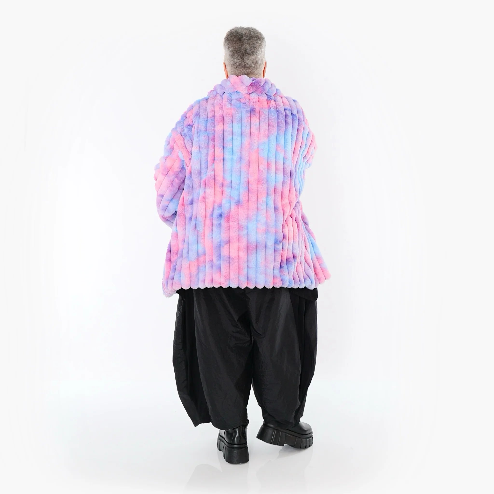  A-Form Jacke von AKH Fashion aus Polyester, 1568.06749, Mehrfarbig, Blockstreifen, Schick