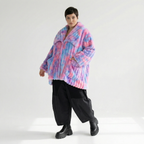  A-Form Jacke von AKH Fashion aus Polyester, 1568.06749, Mehrfarbig, Blockstreifen, Schick