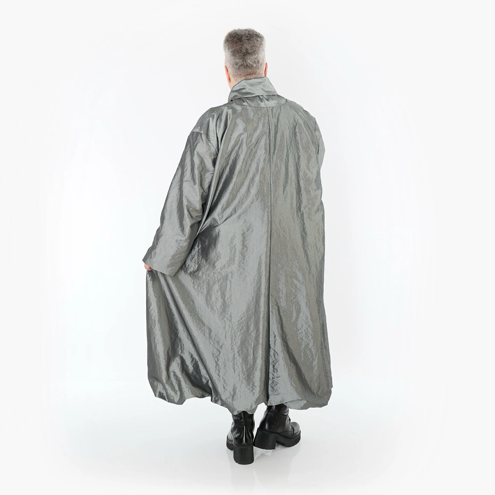  A-Form Mantel von AKH Premium aus Viskose, P106167, Grau, Ausgefallen, Zeitlos, Schick