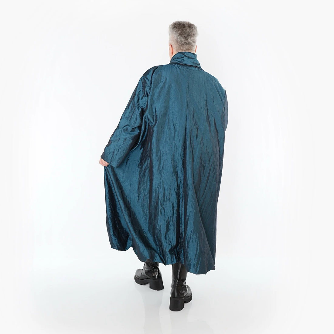  A-Form Mantel von AKH Premium aus Viskose, P106167, Petrol, Ausgefallen, Zeitlos, Schick