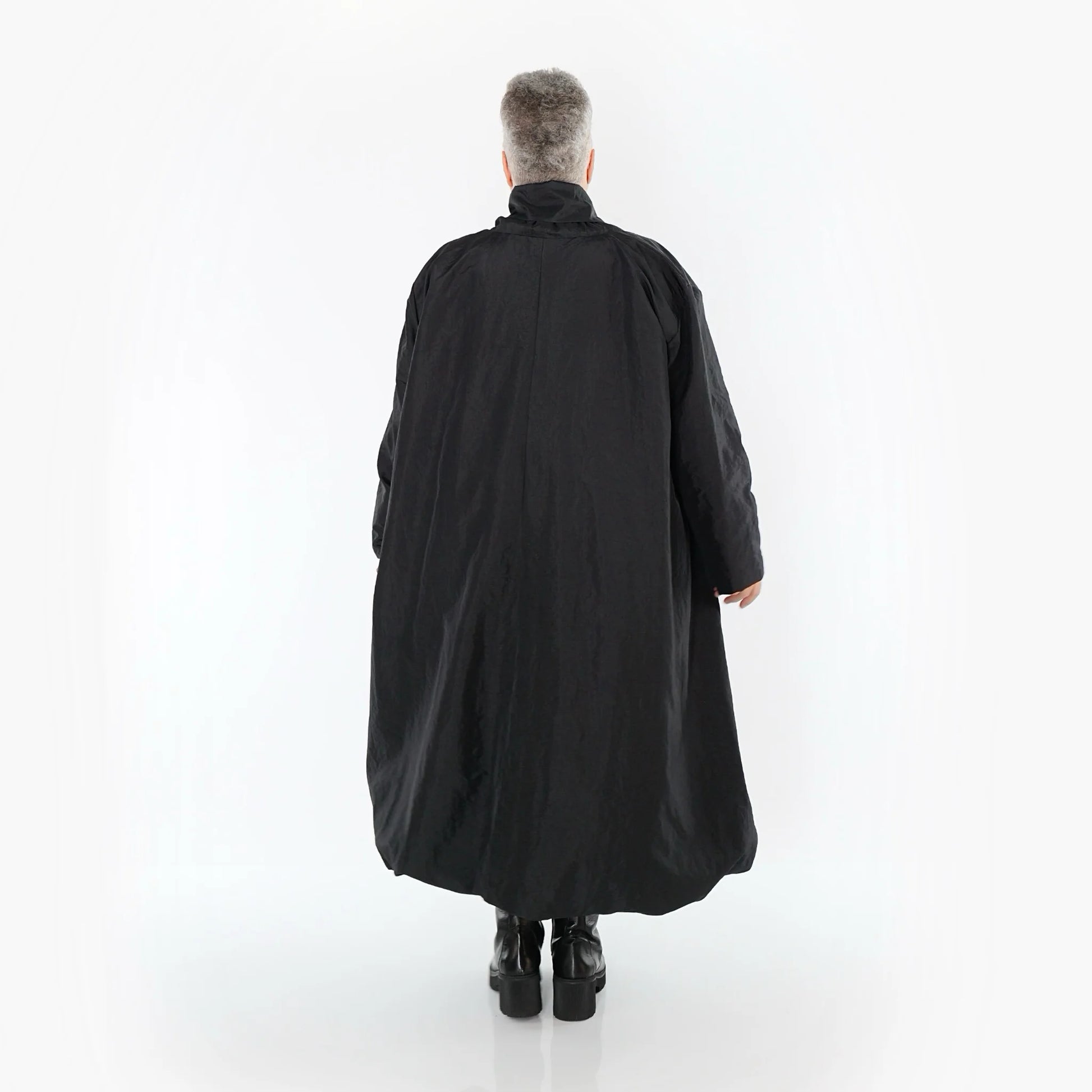  A-Form Mantel von AKH Premium aus Viskose, P106167, Schwarz, Ausgefallen, Zeitlos, Schick