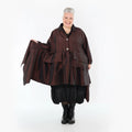  A-Form Jacke von AKH Premium aus Viskose, P107147, Braun, Ausgefallen, Zeitlos, Schick