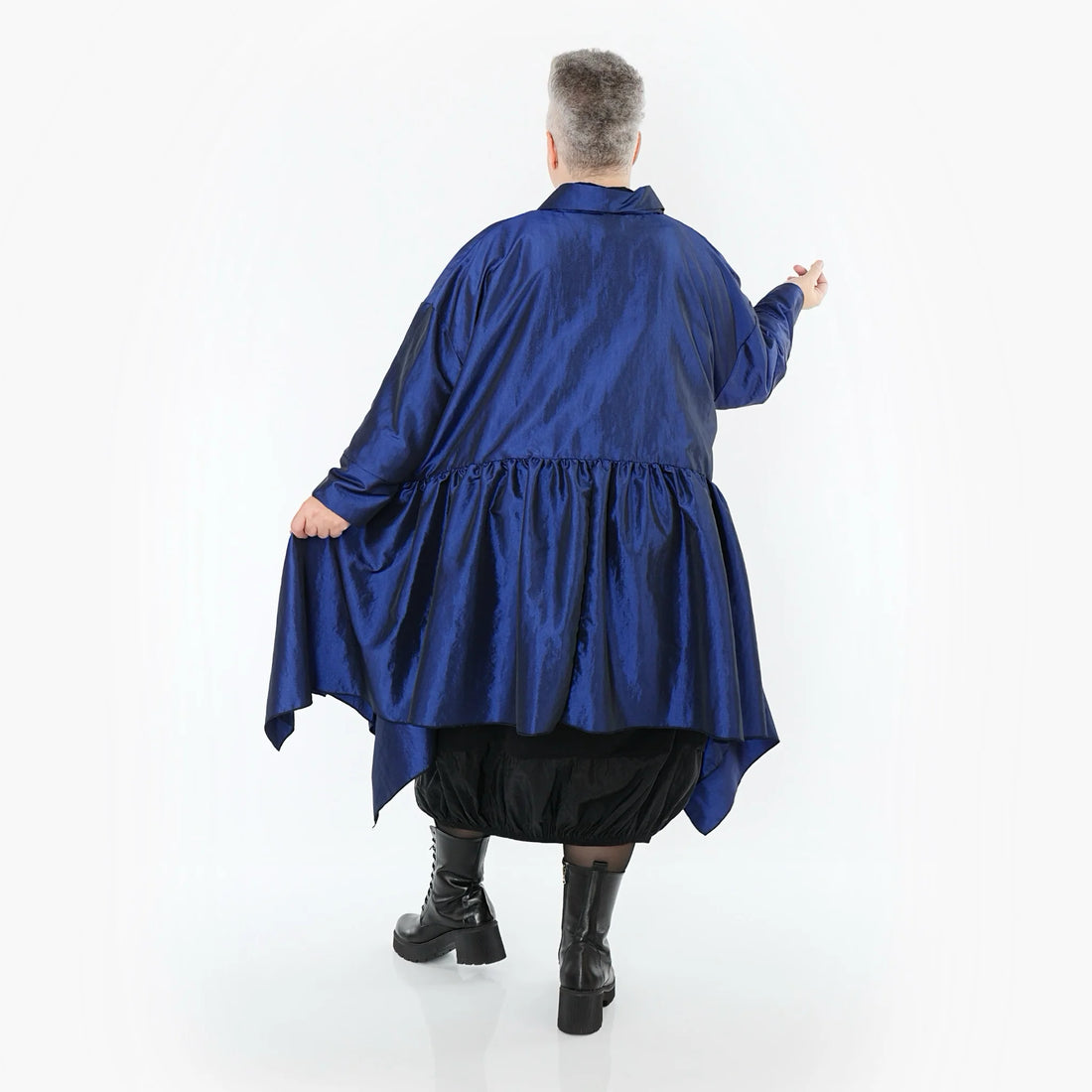  A-Form Jacke von AKH Premium aus Viskose, P107147, Royalblau, Ausgefallen, Zeitlos, Schick