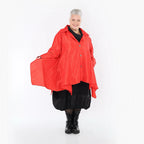  AKH Premium Jacke in Glocken-Form, aus Viskose, P107148, Rot, Ausgefallen, Zeitlos, Schick