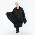  AKH Premium Jacke in Glocken-Form, aus Viskose, P107148, Schwarz, Ausgefallen, Zeitlos