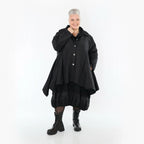  AKH Premium Jacke in Glocken-Form, aus Viskose, P107148, Schwarz, Ausgefallen, Zeitlos