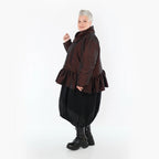  A-Form Jacke von AKH Premium aus Viskose, P107166, Braun, Ausgefallen, Zeitlos, Schick