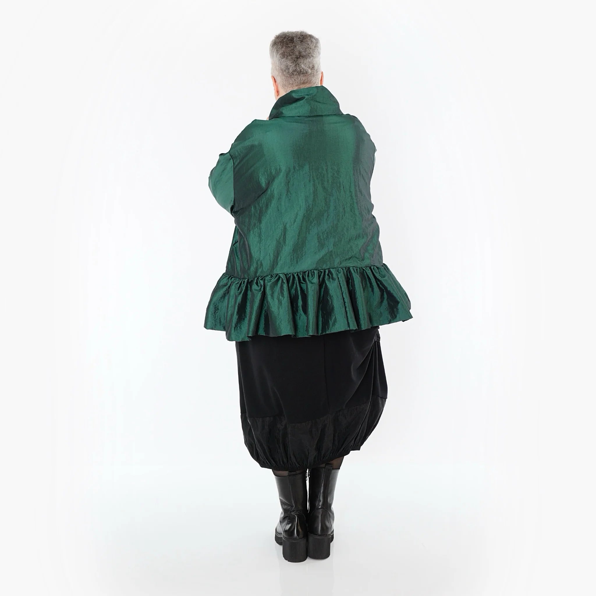  A-Form Jacke von AKH Premium aus Viskose, P107166, Smaragd, Ausgefallen, Zeitlos, Schick