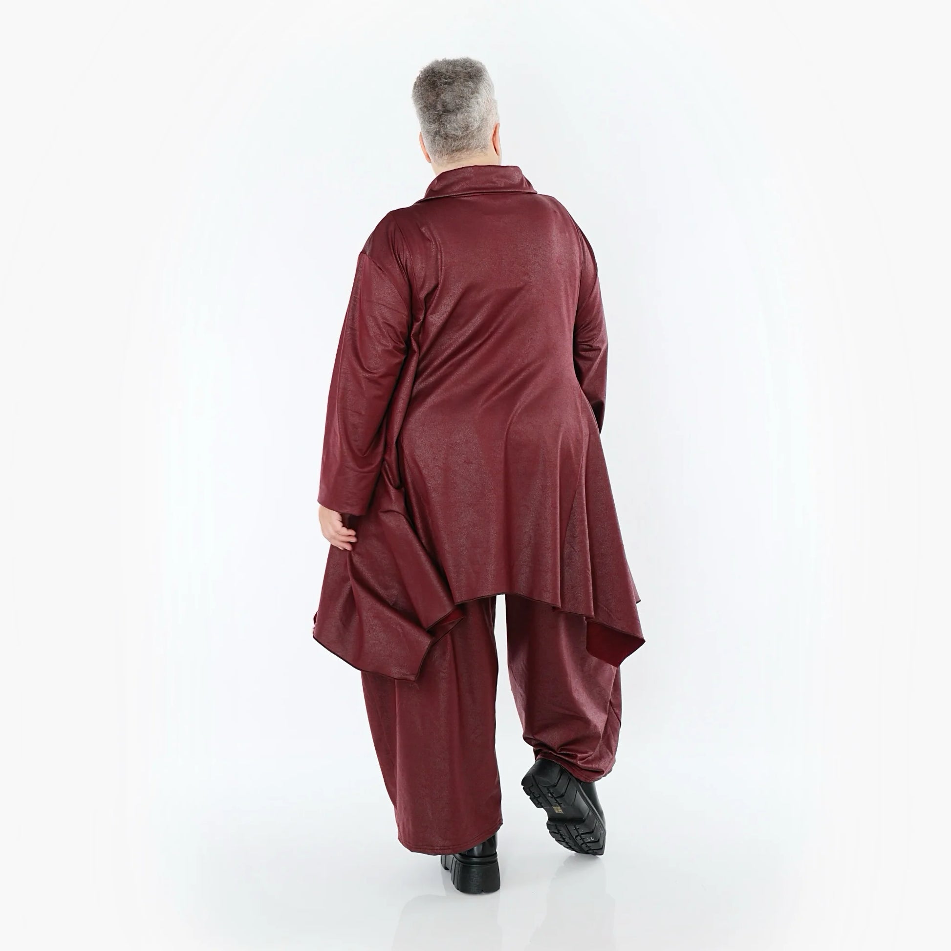  AKH Premium Jacke in Glocken-Form, aus Materialmix, P1027.7148, Weinrot, Ausgefallen
