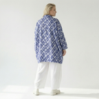  A-Form Bluse von AKH Fashion aus Baumwolle, 1504.07110, Blau/Weiß/Silber, ZickZack, Schick