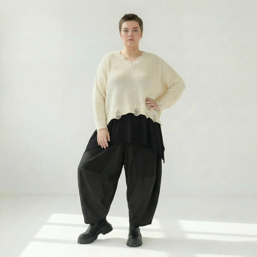  AKH Premium Überwurf in kastiger Form, aus Baumwolle, P1032.2602, Weiß, Ausgefallen