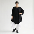 AKH Fashion Bigshirt in gerundeter Form, aus Viskose, 1233.06515, Schwarz, Ausgefallen