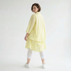 Legere Glocken Bluse mit fein leichtem Popeline für stilvollen Lagenlook und verstellbare Raffung, Gelb