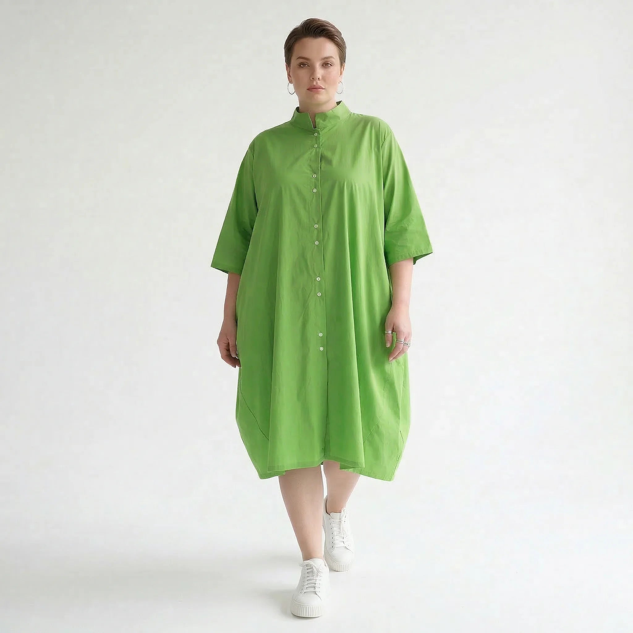 Legere Oversize Bluse in stilvollem Lagenlook mit feiner, leichter Popeline für besondere Momente, Apfelgrün
