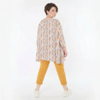 A-Form Oversize Shirt aus weich fallendem Jersey für zeitlosen Lagenlook und legeren Komfort, Ecru/Rosa/Multi