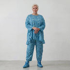 Luftiges Oversize Shirt aus feiner Baumwoll-Popeline im Lagenlook mit Batikmuster, Aquablau