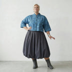 Luftig leichte Oversize Jacke aus hochwertiger Baumwoll Popeline im ausgefallenen Lagenlook, Petrol