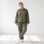 Damen Hose Lagenlook Khaki, fließender Schnitt, Oversize große Größen – AKH Fashion