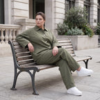 Damen Hose Lagenlook Khaki, fließender Schnitt, Oversize große Größen – AKH Fashion