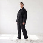 Damen Hose Lagenlook Schwarz, Komfortschnitt, Oversize große Größen – AKH Fashion
