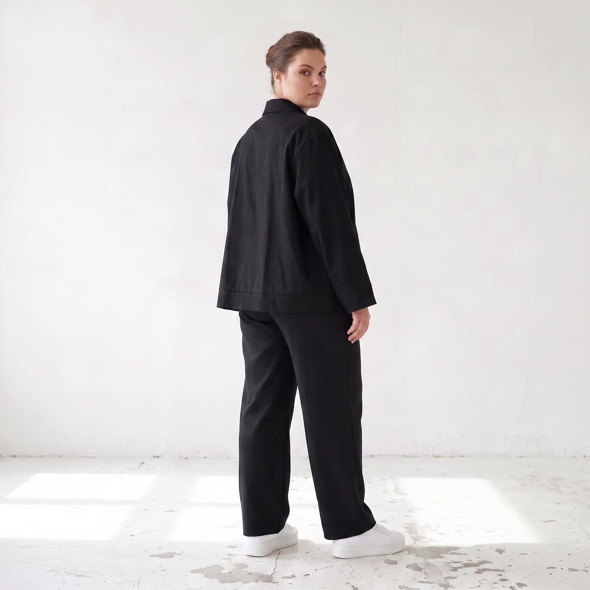 Damen Hose Lagenlook Schwarz, Komfortschnitt, Oversize große Größen – AKH Fashion