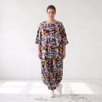 Fliessende Ballonhose Oversize Lagenlook in Schwarz Oliv Lila leger zeitlos soft fallend