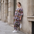 Fliessende Ballonhose Oversize Lagenlook in Schwarz Oliv Lila leger zeitlos soft fallend