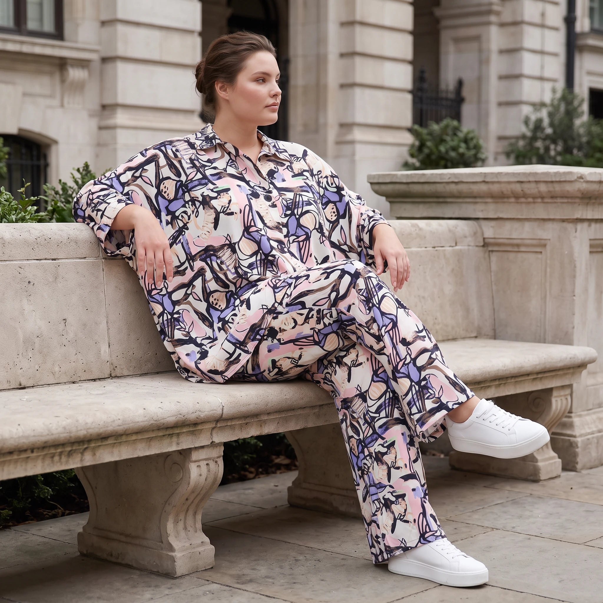 Elegante Bluse aus luftiger Viskose Popeline in zartem Rosa mit klassischem Hemdkragen